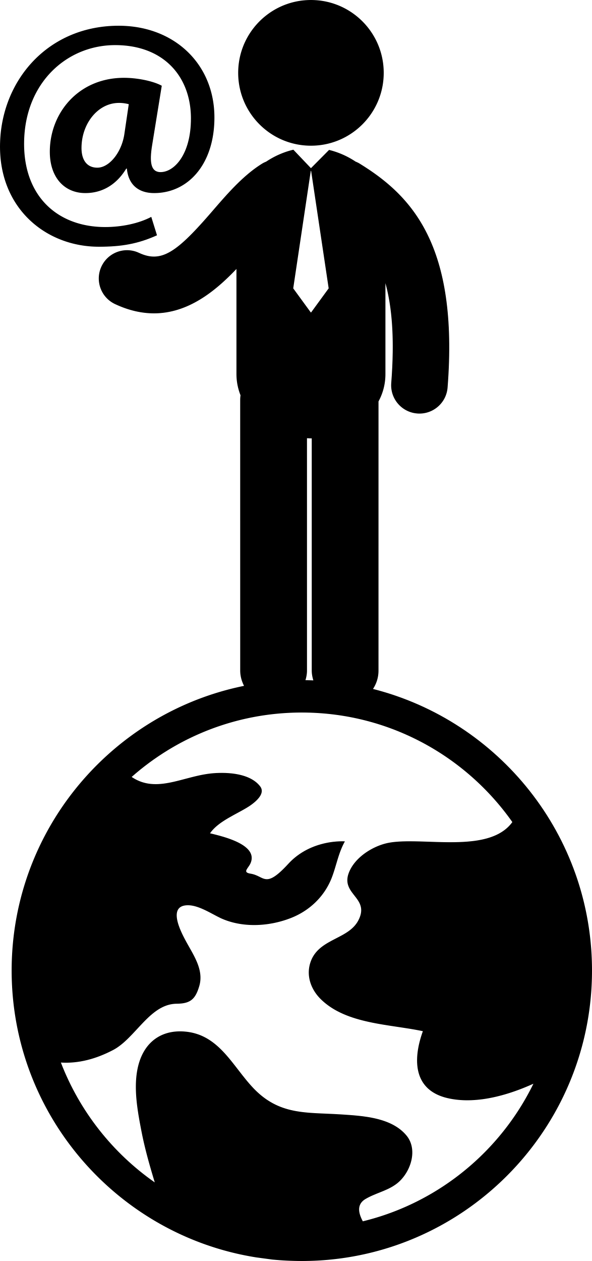 Businessman With International Communication Tool Svg Line Art Free Vectors